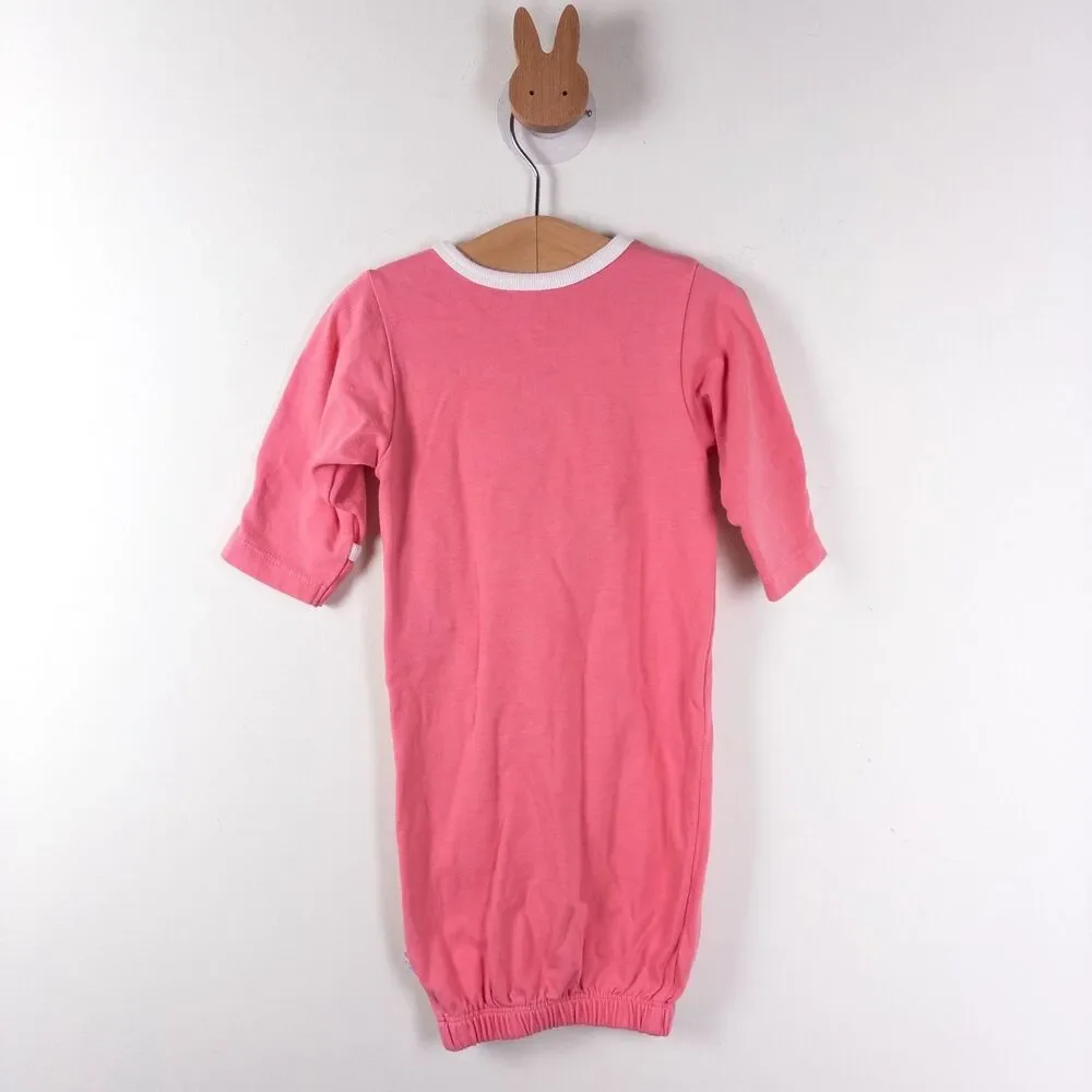 Babysoy Cotton Long Sleeve‎ Newborn Gown Pink Baby 0-3 months